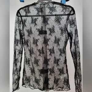 Long sleeve black lace top NWOT